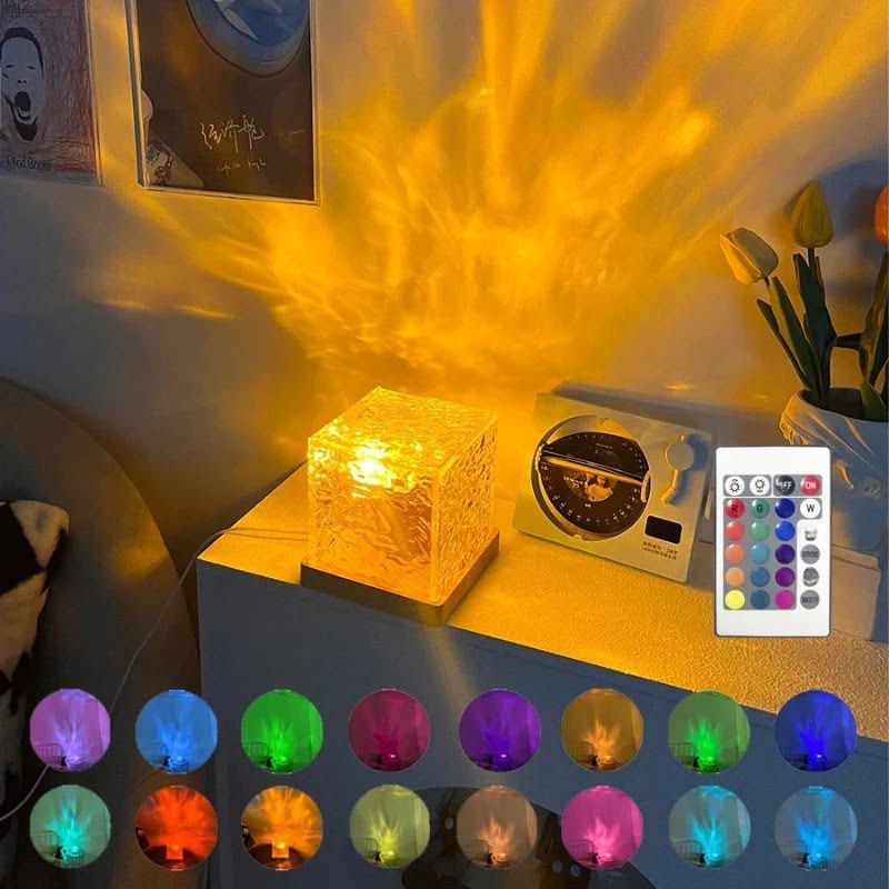 3D Crystal Ocean Wave LED Night Lamp