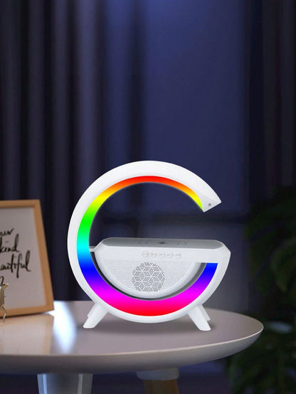 G-Shape RGB Bluetooth Speaker with Wireless Charging & Night Lamp