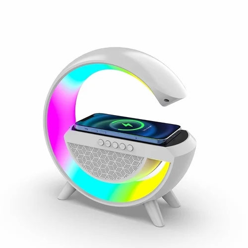 G-Shape RGB Bluetooth Speaker with Wireless Charging & Night Lamp