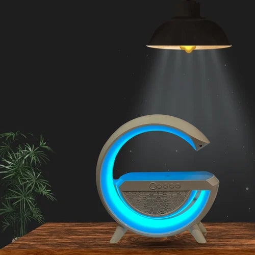 G-Shape RGB Bluetooth Speaker with Wireless Charging & Night Lamp