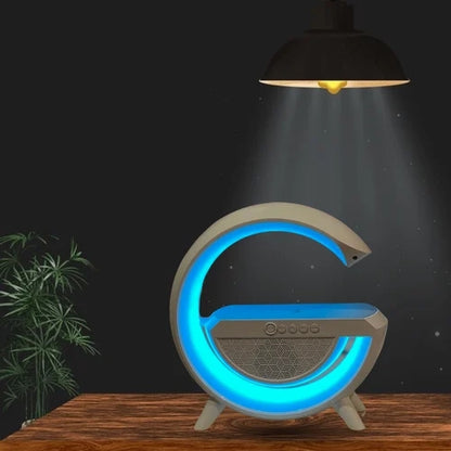 G-Shape RGB Bluetooth Speaker with Wireless Charging & Night Lamp